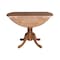 International Concepts Round 42 in Round Dual Drop Leaf Pedestal Table, Distressed Oak, 42 in W, 42 in L, 29.5 in H, Wood T42-42DP - alternate 4